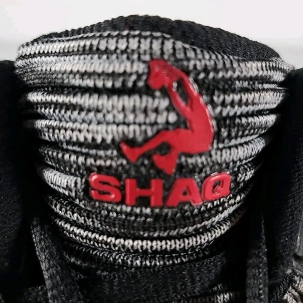 Shaq Dunkman Basketball Shoes Black White Knit High Top Boys 6 Non Marking Soles